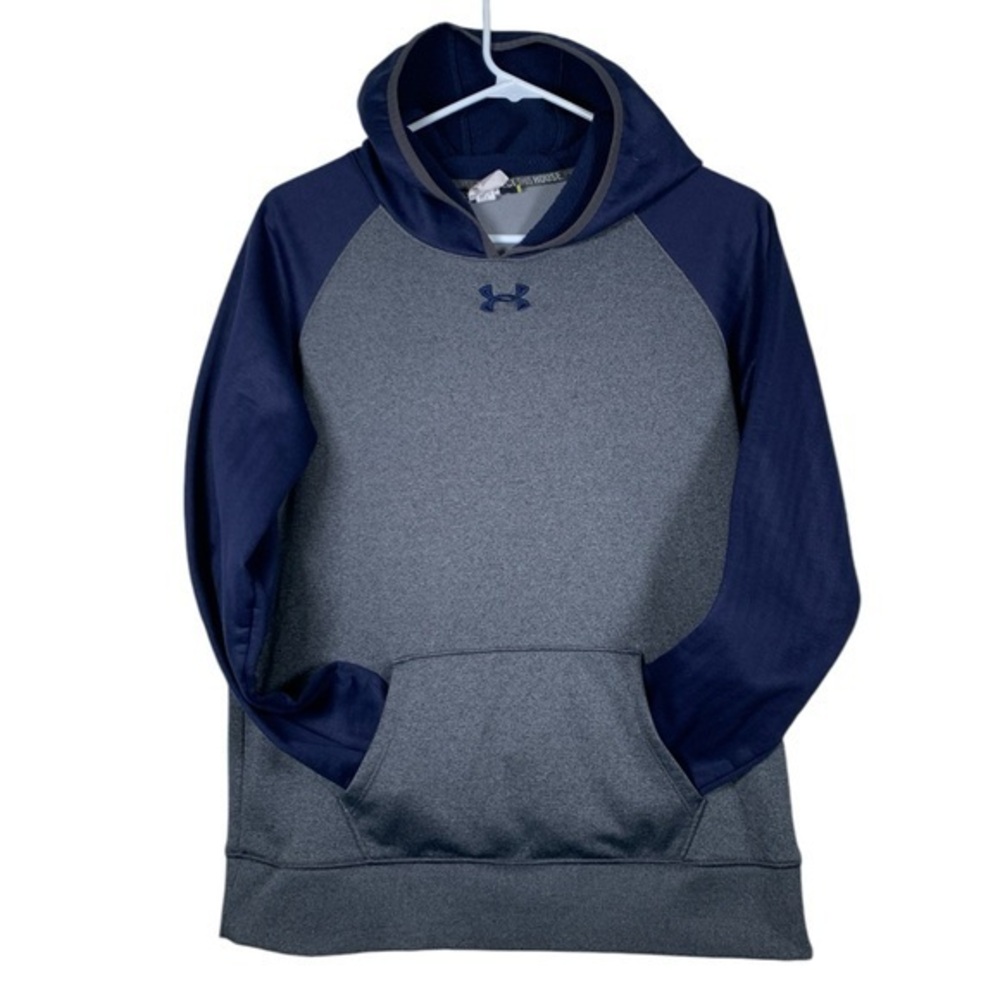 Under Armour UA Gray Blue Hoodie Sweatshirt Size Small EUC #DS-1621